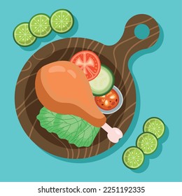 chicken thigh and vegetables icon