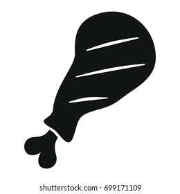 Chicken thighs grill in black simple silhouette style icons vector illustration for design and web isolated on white background. Chicken thighs grill vector object for labels, advertising