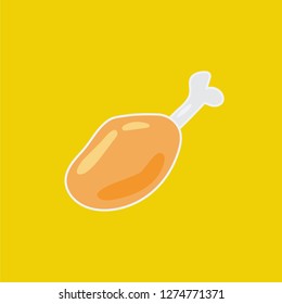 chicken thighs hand drawn icon. doodle food vector illustration. editable stroke