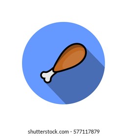 Chicken thighs icon flat circle