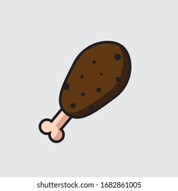 chicken thighs icon, isolated chicken legs