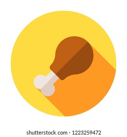 Chicken thighs icon, vector fried chicken icon, isolated chicken legs. breast