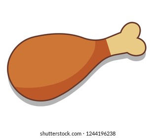 chicken thighs icon, vector fried chicken icon, isolated chicken legs