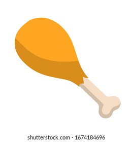 Chicken thighs icon, vector fried chicken icon, isolated chicken legs. EPS 10