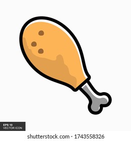 Chicken thighs icon, vector fried chicken icon, isolated chicken legs. EPS 10