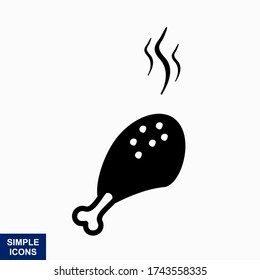 Chicken thighs icon, vector fried chicken icon, isolated chicken legs. EPS 10