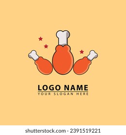 chicken thighs icon, vector fried chicken icon, isolated chicken legs