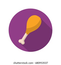 chicken thighs icon, vector fried chicken icon, isolated chicken legs, flat