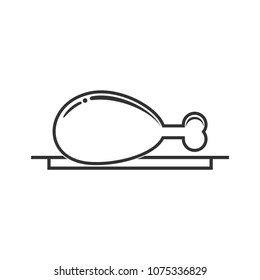chicken thighs line vector template
