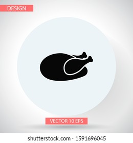 chicken thighs vector icon, vector icon fried chicken vector icon