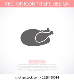 chicken thighs vector icon, vector icon fried chicken vector icon