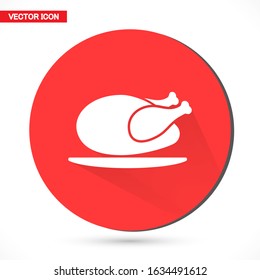 chicken thighs vector icon, vector icon fried chicken vector icon