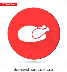chicken thighs vector icon, vector icon fried chicken vector icon