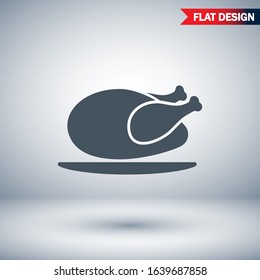 chicken thighs vector icon, vector icon fried chicken vector icon