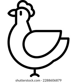 Chicken thin line icon. Modern vector illustration.