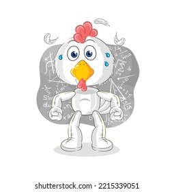 el pollo pensando duro vector. personaje de caricatura