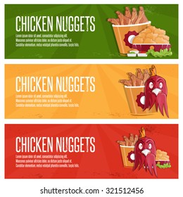chicken time fast food vector banners