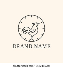 Chicken Time Line Logo Template