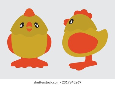 Chicken toy icon, vector design