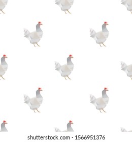 Chicken triangle shape seamless pattern backgrounds. Wrapping paper template. Polygonal design illustration.