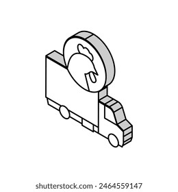 chicken truck transportation isometric icon vector. chicken truck transportation sign. isolated symbol illustration