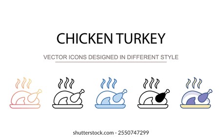 Chicken Turkey icon design with white background stock illustration