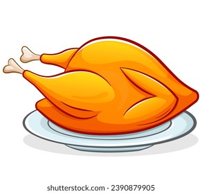 chicken or turkey isolated cartoon