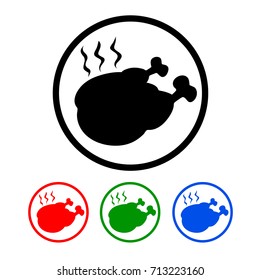 Chicken or turkey leg. Chicken thighs icon fried food vector in flat style.