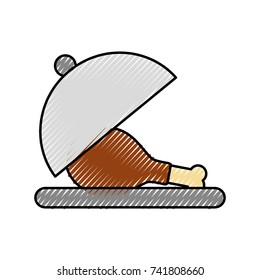 chicken or turkey thigh on tray food menu thanksgiving