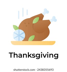 Chicken turkey vector design, thanksgiving holiday celebration icon