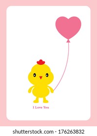 chicken valentine greeting card