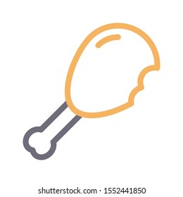 chicken vector colour line icon