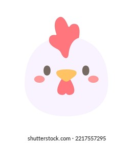 Chicken vector. Cute animal face. design for kids