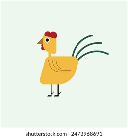 Chicken vector design illustration line art. Suitable for t-shirt, sticker, mascot, mug, etc. Eps 10