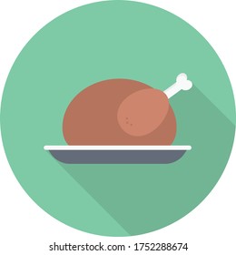 chicken vector flat color icon 
