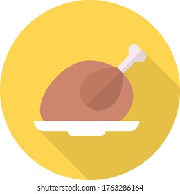 icono de color plano vectorial de pollo  