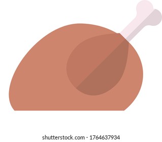 chicken vector flat color icon 