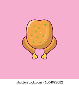 icono de color plano vectorial de pollo