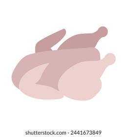 Pollo, ilustración vectorial plana. Alimentos y vitaminas saludables. 