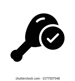 chicken vector glyph flat icon 