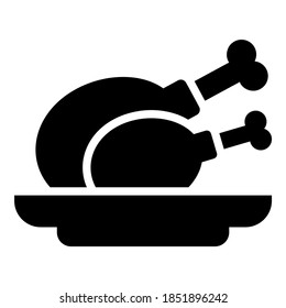 icono de glifo vector de pollo. Símbolos modernos de glifos. Colección de elementos tradicionales.