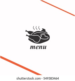 Chicken vector grey icon on white background. Chicken symbol stock bitmap illustration. Business picture.