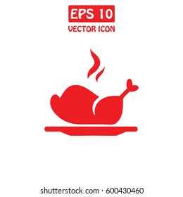 Chicken  Vector Icon.