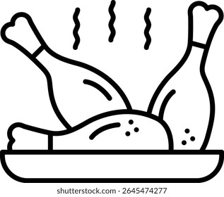 Icono de Vector de pollo. Se puede utilizar para aplicaciones de impresión, móviles y de Web.