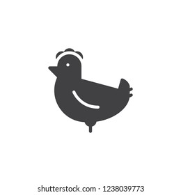 Chicken vector icon. filled flat sign for mobile concept and web design. Hebrew kapparot simple solid icon. Judaism symbol, logo illustration. Pixel perfect vector graphics