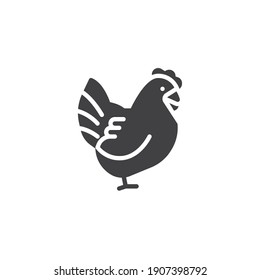 Chicken vector icon. filled flat sign for mobile concept and web design. Easter chicken glyph icon. Symbol, logo illustration. Vector graphics