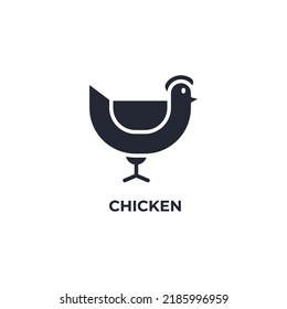 chicken vector icon. filled flat sign for mobile concept and web design. Symbol, logo illustration. Vector graphics