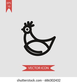 Chicken vector icon, illustration symbol