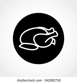 Chicken .vector Icon Isolated on White Background