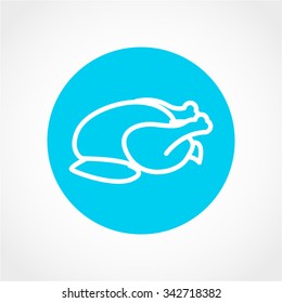 Chicken .vector Icon Isolated on White Background